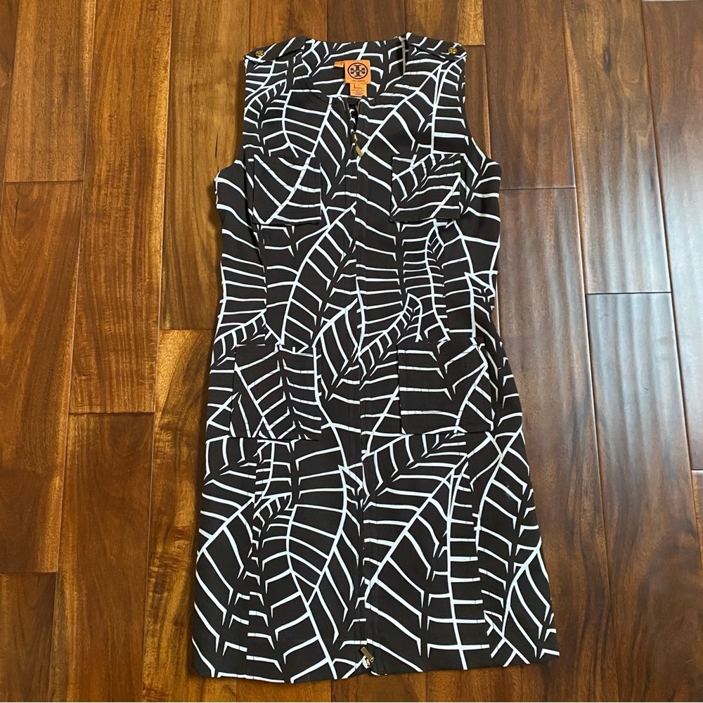 Tory Burch Leaf Print Sleeveless Dress Size 8